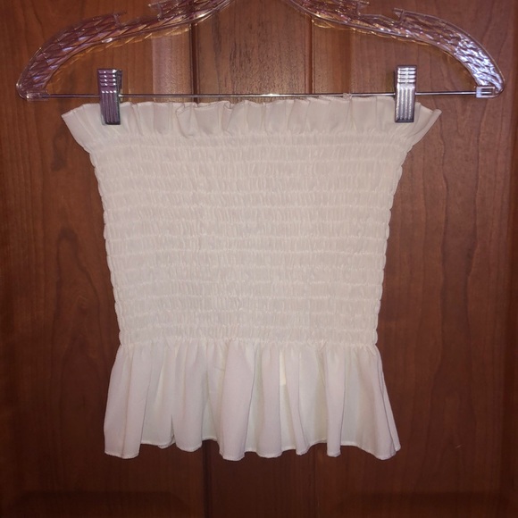 White Ruffle Tube Top - Picture 3 of 3